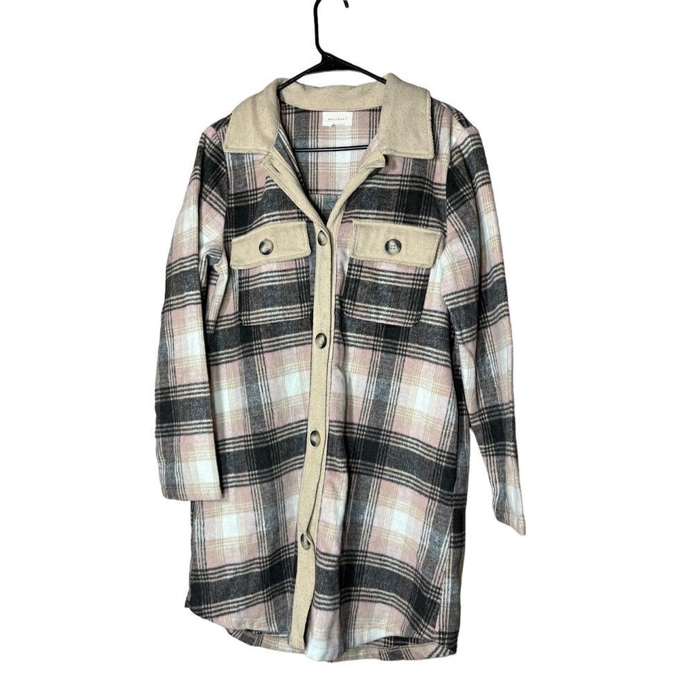 Melloday Longline Oversized Flannel Jacket Shacket‎